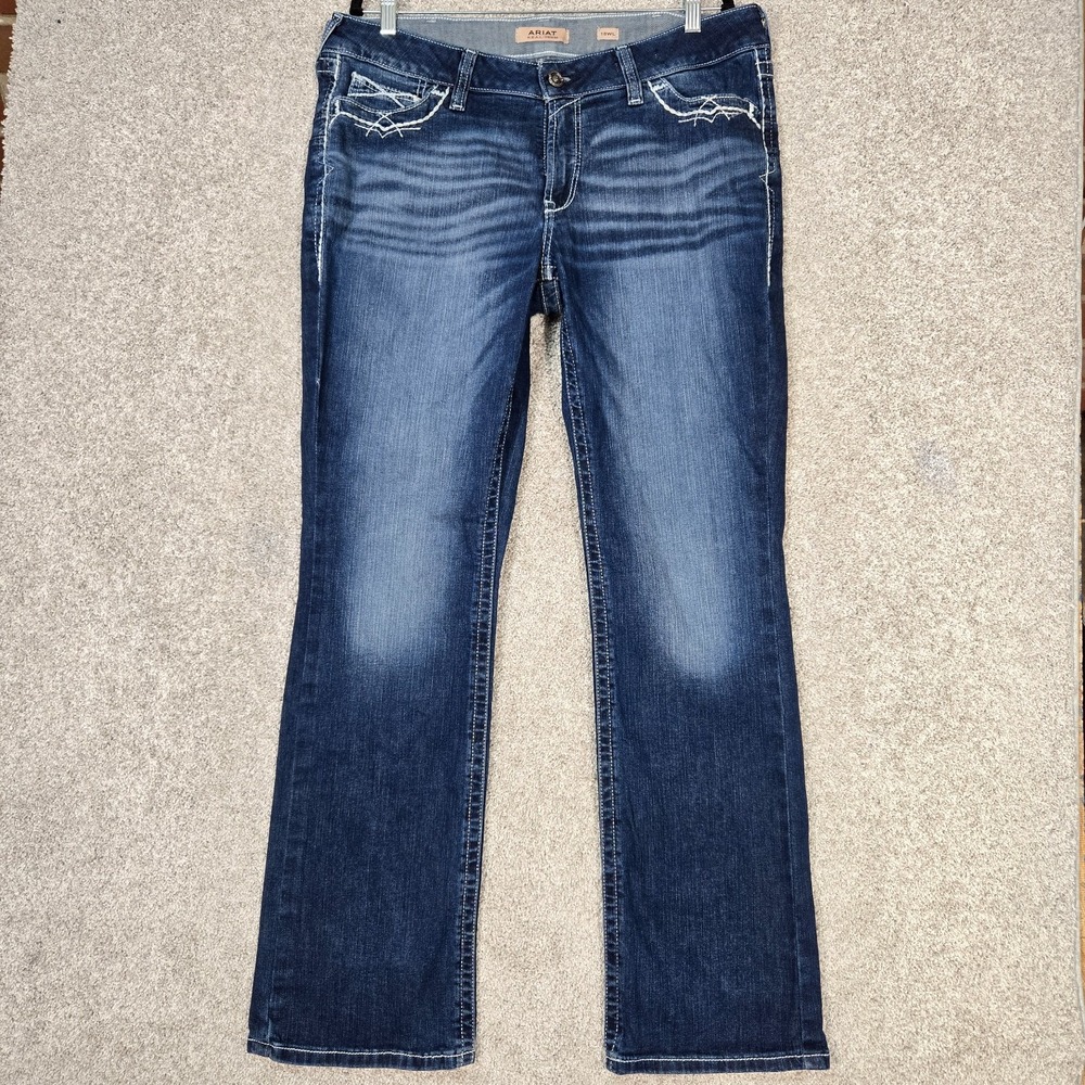 Ariat Real Denim Women's 18 (37x33) Bootcut Jeans Western Mid Rise stretch Blue